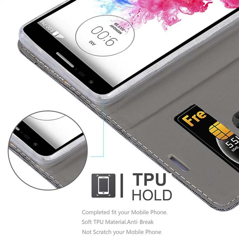 Cadorabo Hülle kompatibel mit LG G3 MINI / G3 S Schutzhülle mit Magnetverschluss, Standfunktion und Kartenfach