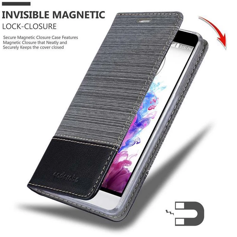 Cadorabo Hülle kompatibel mit LG G3 MINI / G3 S Schutzhülle mit Magnetverschluss, Standfunktion und Kartenfach