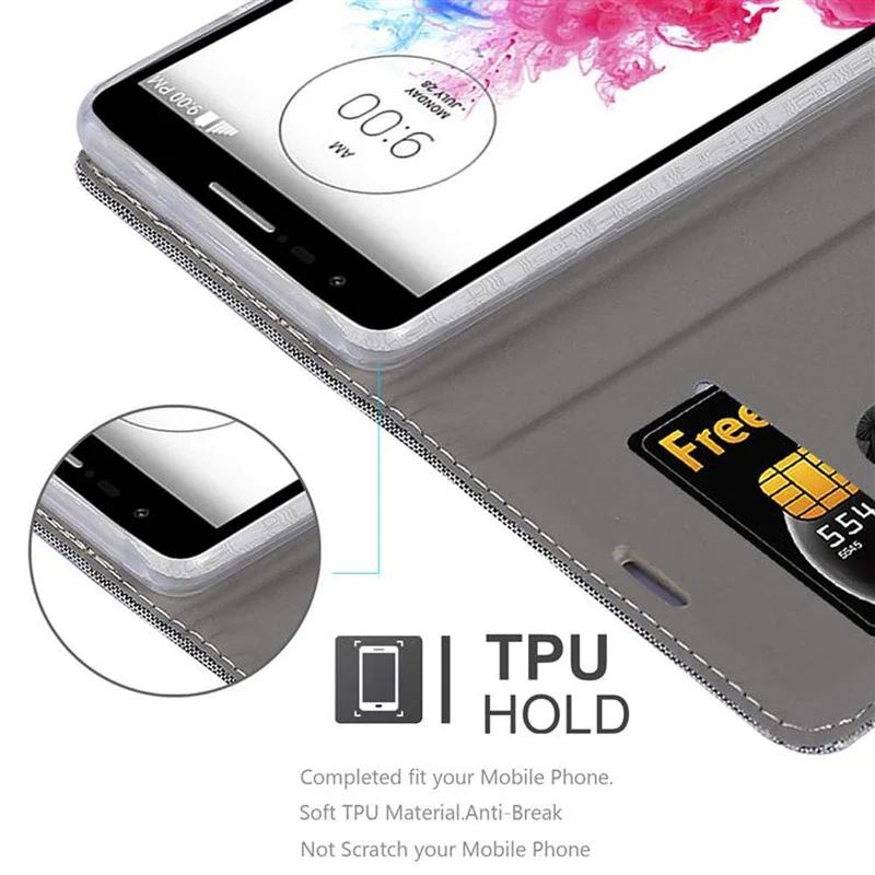 Cadorabo Hülle kompatibel mit LG G3 MINI / G3 S Schutzhülle mit Magnetverschluss, Standfunktion und Kartenfach