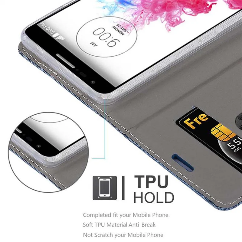 Cadorabo Hülle kompatibel mit LG G3 MINI / G3 S Schutzhülle mit Magnetverschluss, Standfunktion und Kartenfach