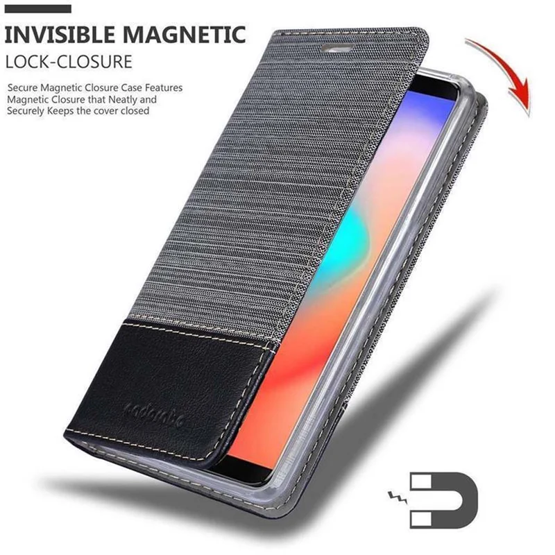 Cadorabo Hülle kompatibel mit Cubot J3 PRO Schutzhülle mit Magnetverschluss, Standfunktion und Kartenfach