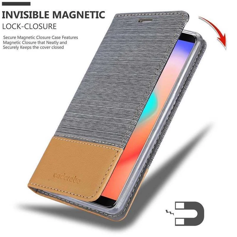 Cadorabo Hülle kompatibel mit Cubot J3 PRO Schutzhülle mit Magnetverschluss, Standfunktion und Kartenfach