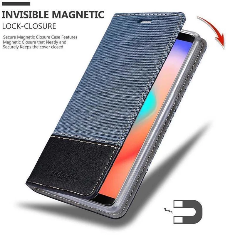 Cadorabo Hülle kompatibel mit Cubot J3 PRO Schutzhülle mit Magnetverschluss, Standfunktion und Kartenfach