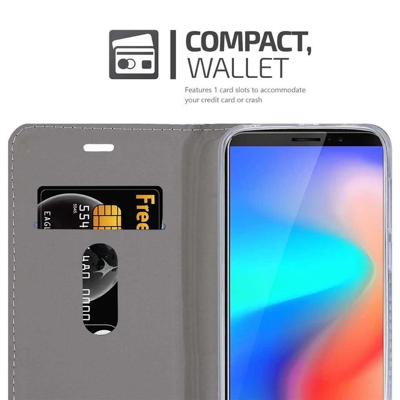 Cadorabo Hülle kompatibel mit Cubot J3 PRO Schutzhülle mit Magnetverschluss, Standfunktion und Kartenfach