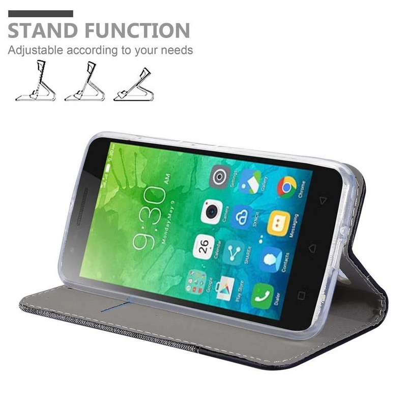 Cadorabo Hülle kompatibel mit Lenovo C2 Schutzhülle mit Magnetverschluss, Standfunktion und Kartenfach