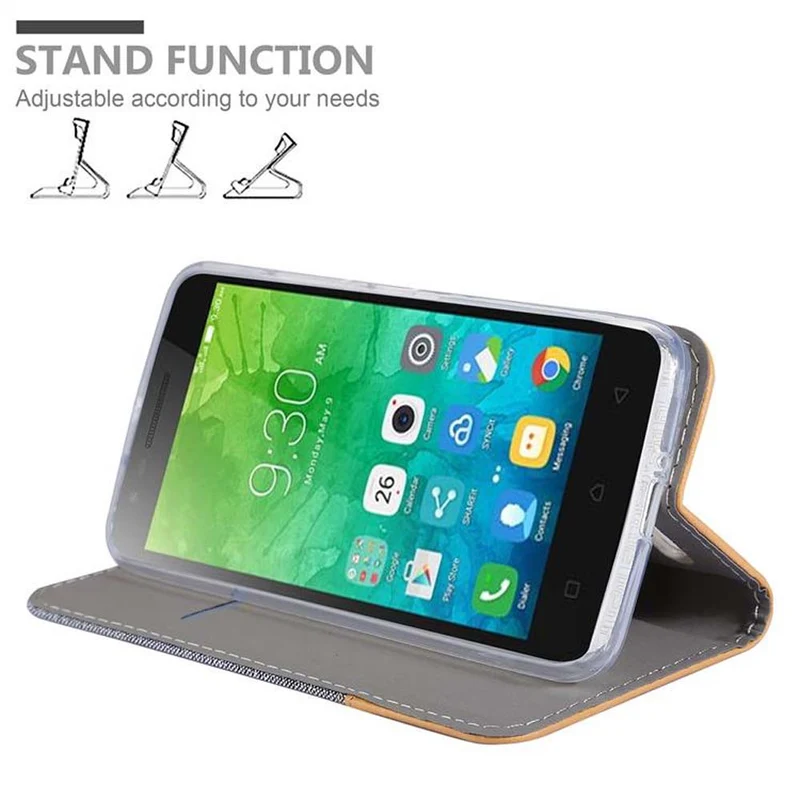 Cadorabo Hülle kompatibel mit Lenovo C2 Schutzhülle mit Magnetverschluss, Standfunktion und Kartenfach