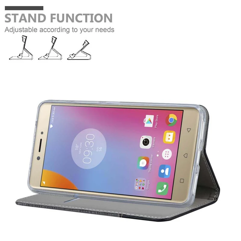 Cadorabo Hülle kompatibel mit Lenovo K6 NOTE Schutzhülle mit Magnetverschluss, Standfunktion und Kartenfach