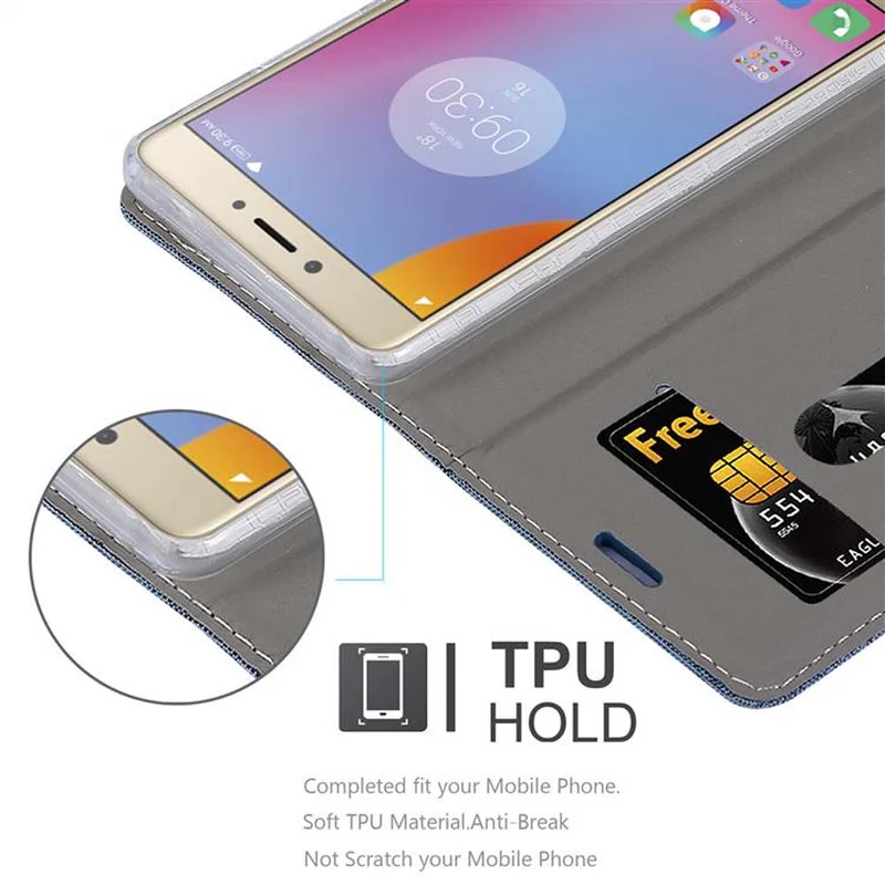 Cadorabo Hülle kompatibel mit Lenovo K6 NOTE Schutzhülle mit Magnetverschluss, Standfunktion und Kartenfach