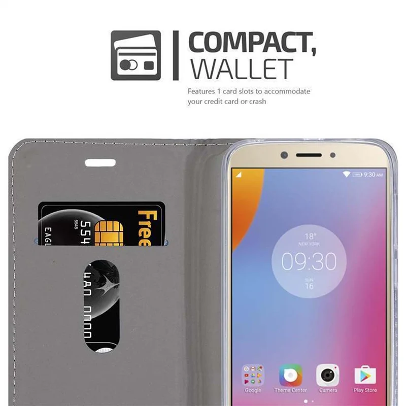 Cadorabo Hülle kompatibel mit Lenovo K6 NOTE Schutzhülle mit Magnetverschluss, Standfunktion und Kartenfach
