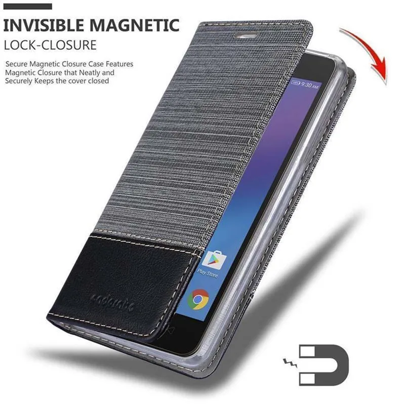 Cadorabo Hülle kompatibel mit Lenovo K6 / K6 POWER Schutzhülle mit Magnetverschluss, Standfunktion und Kartenfach