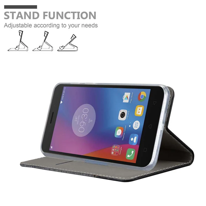 Cadorabo Hülle kompatibel mit Lenovo K6 / K6 POWER Schutzhülle mit Magnetverschluss, Standfunktion und Kartenfach