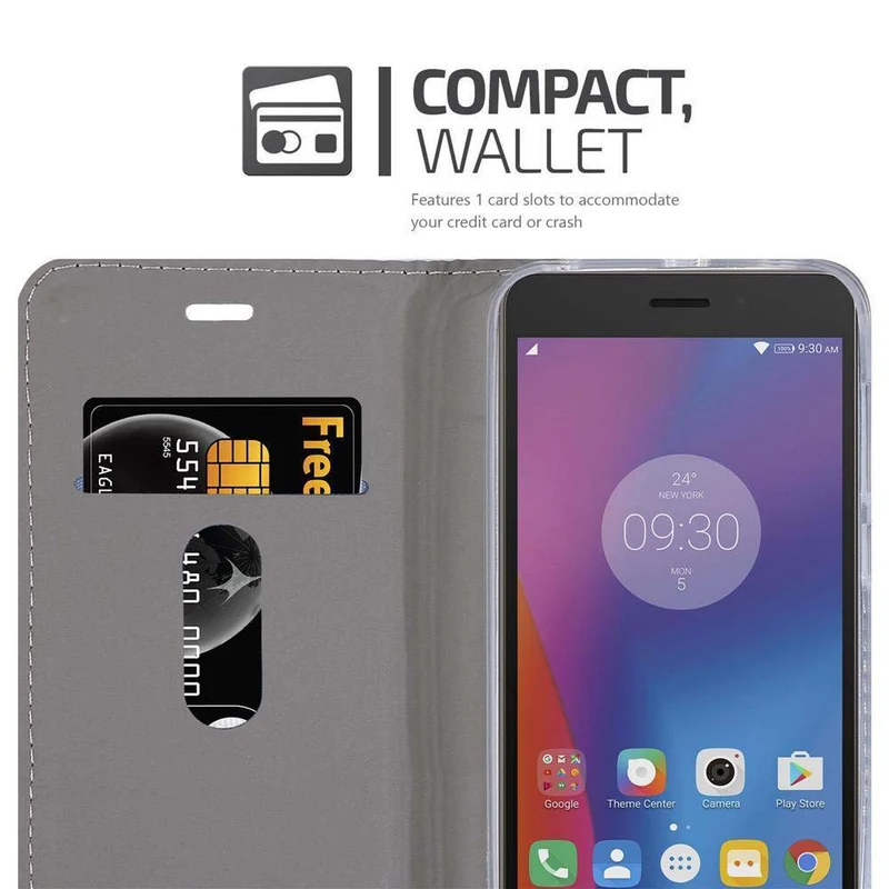 Cadorabo Hülle kompatibel mit Lenovo K6 / K6 POWER Schutzhülle mit Magnetverschluss, Standfunktion und Kartenfach