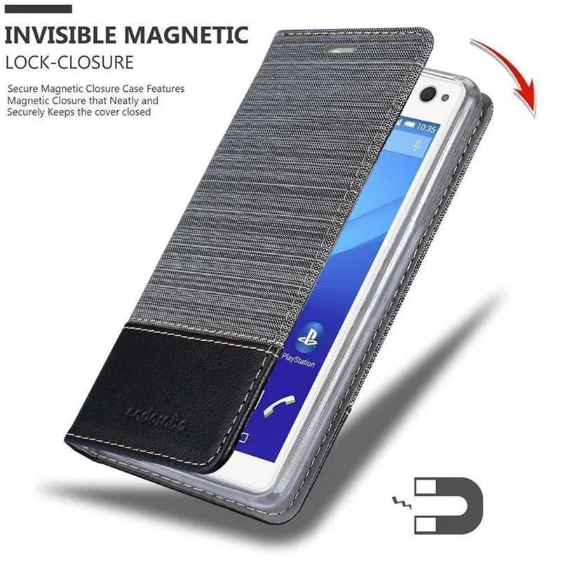 Cadorabo Hülle kompatibel mit Sony Xperia C4 Schutzhülle mit Magnetverschluss, Standfunktion und Kartenfach