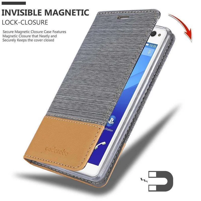 Cadorabo Hülle kompatibel mit Sony Xperia C4 Schutzhülle mit Magnetverschluss, Standfunktion und Kartenfach