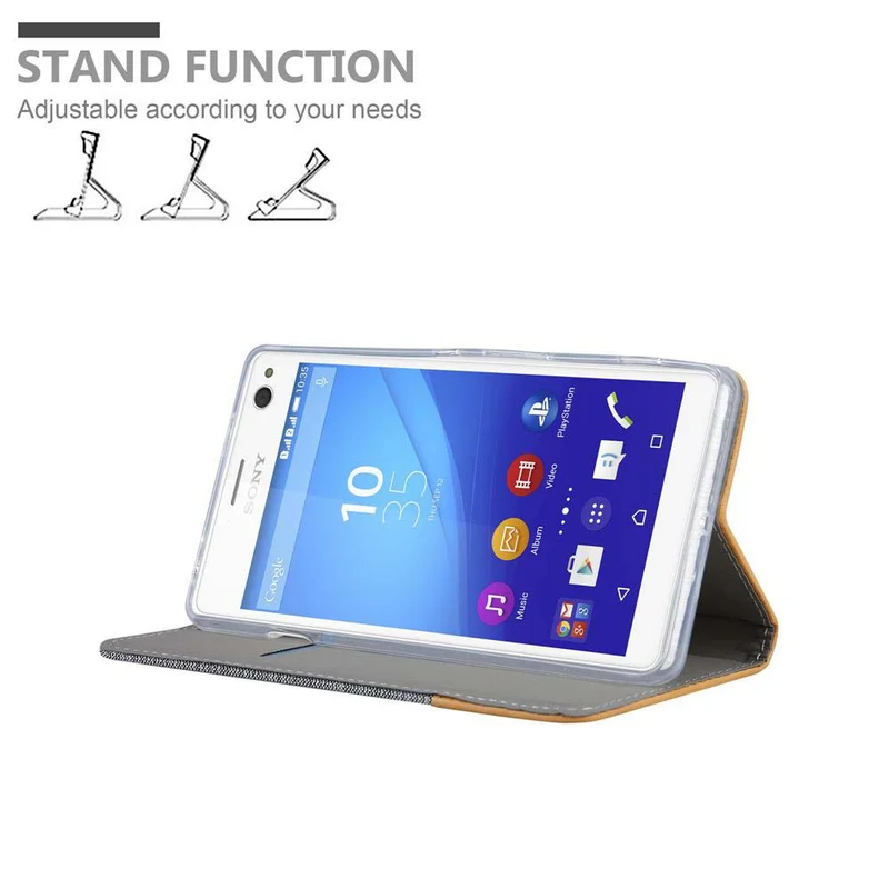 Cadorabo Hülle kompatibel mit Sony Xperia C4 Schutzhülle mit Magnetverschluss, Standfunktion und Kartenfach
