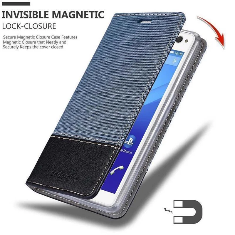Cadorabo Hülle kompatibel mit Sony Xperia C4 Schutzhülle mit Magnetverschluss, Standfunktion und Kartenfach