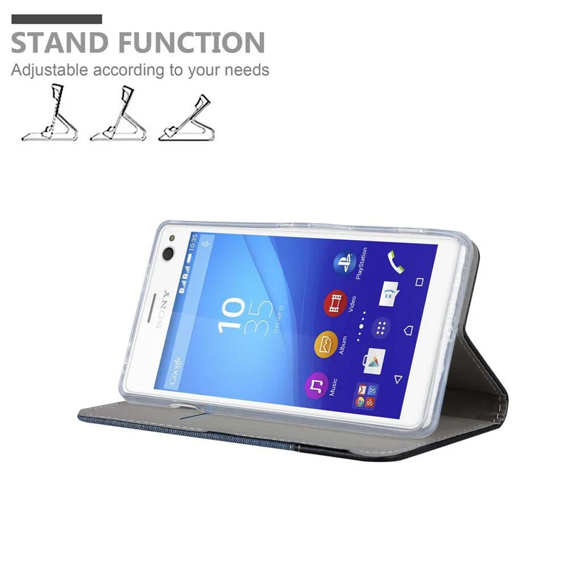Cadorabo Hülle kompatibel mit Sony Xperia C4 Schutzhülle mit Magnetverschluss, Standfunktion und Kartenfach