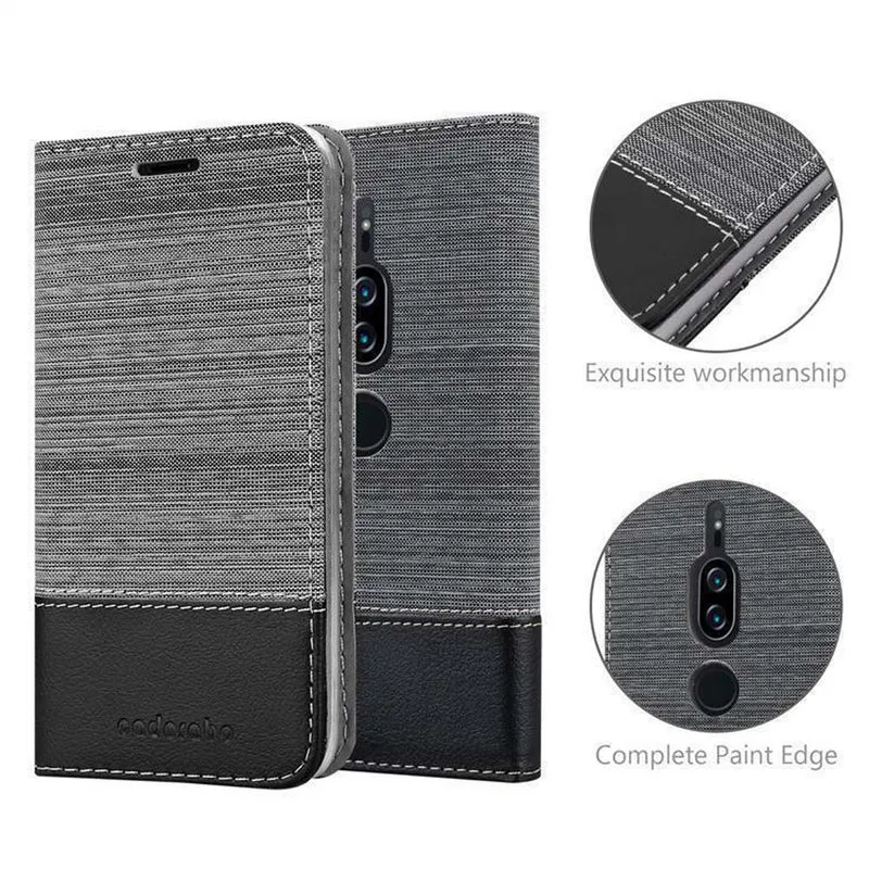 Cadorabo Hülle kompatibel mit Sony Xperia XZ2 PREMIUM Schutzhülle mit Magnetverschluss, Standfunktion und Kartenfach