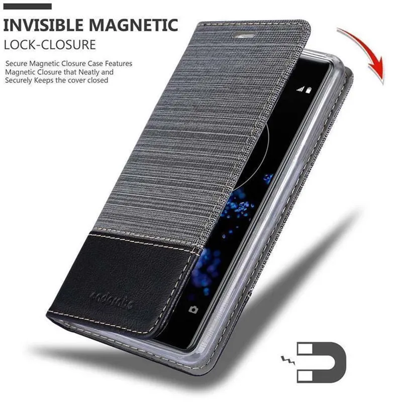 Cadorabo Hülle kompatibel mit Sony Xperia XZ2 PREMIUM Schutzhülle mit Magnetverschluss, Standfunktion und Kartenfach