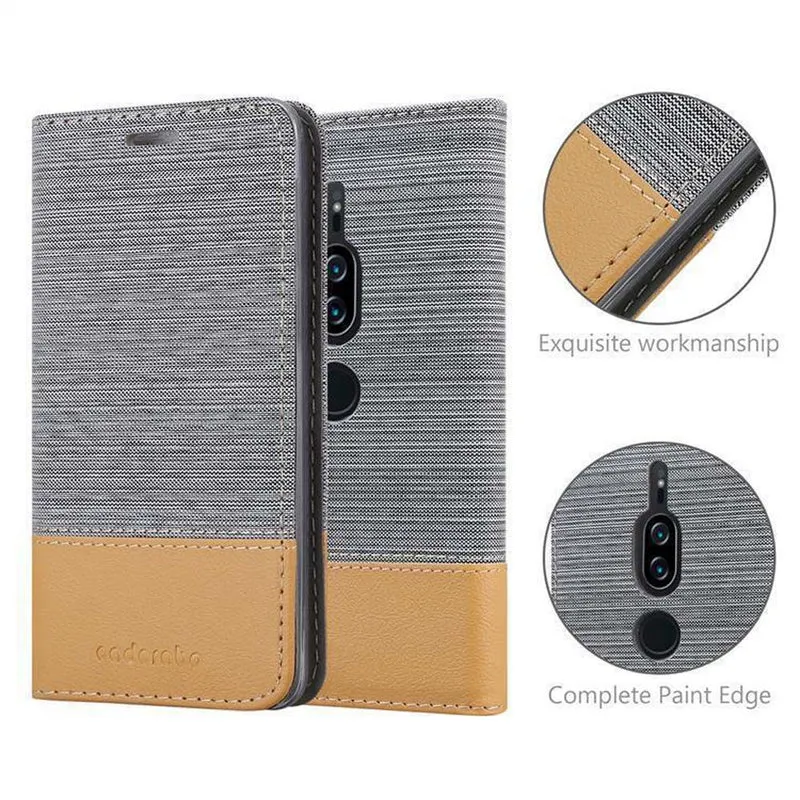 Cadorabo Hülle kompatibel mit Sony Xperia XZ2 PREMIUM Schutzhülle mit Magnetverschluss, Standfunktion und Kartenfach