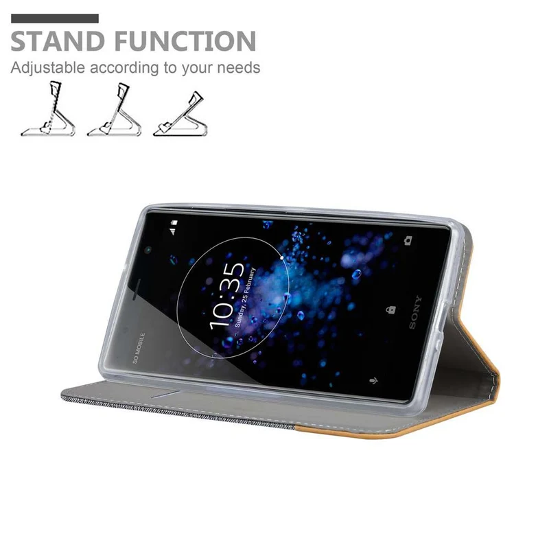 Cadorabo Hülle kompatibel mit Sony Xperia XZ2 PREMIUM Schutzhülle mit Magnetverschluss, Standfunktion und Kartenfach