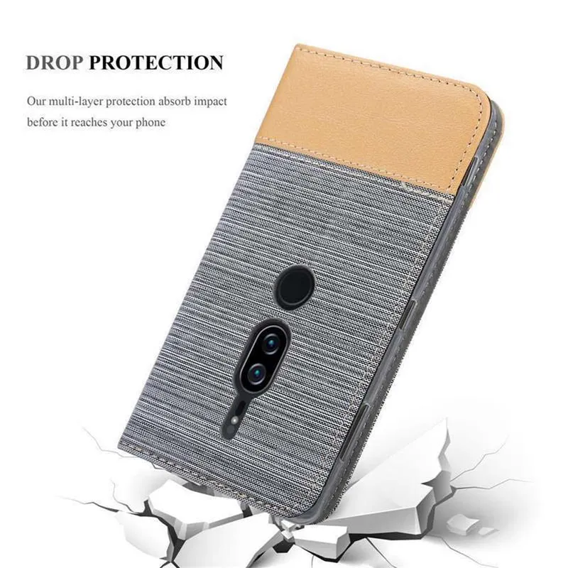 Cadorabo Hülle kompatibel mit Sony Xperia XZ2 PREMIUM Schutzhülle mit Magnetverschluss, Standfunktion und Kartenfach