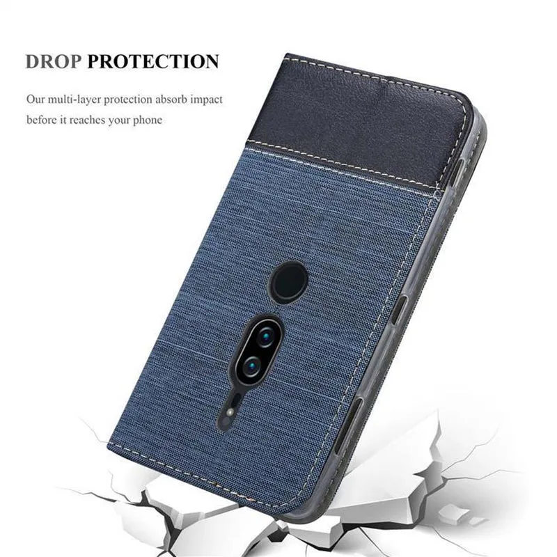 Cadorabo Hülle kompatibel mit Sony Xperia XZ2 PREMIUM Schutzhülle mit Magnetverschluss, Standfunktion und Kartenfach