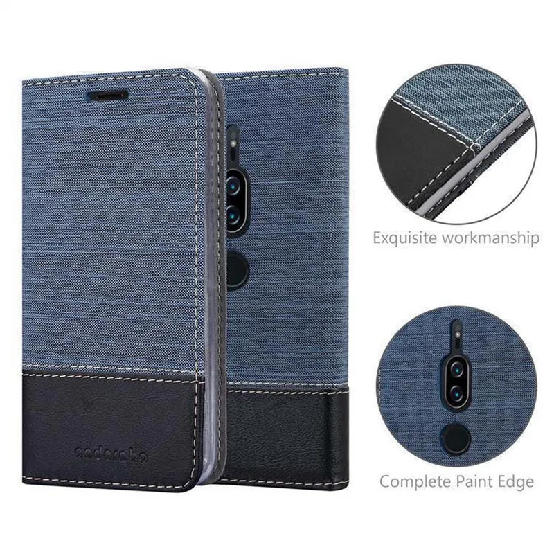 Cadorabo Hülle kompatibel mit Sony Xperia XZ2 PREMIUM Schutzhülle mit Magnetverschluss, Standfunktion und Kartenfach