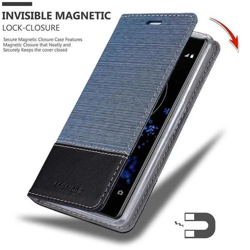 Cadorabo Hülle kompatibel mit Sony Xperia XZ2 PREMIUM Schutzhülle mit Magnetverschluss, Standfunktion und Kartenfach