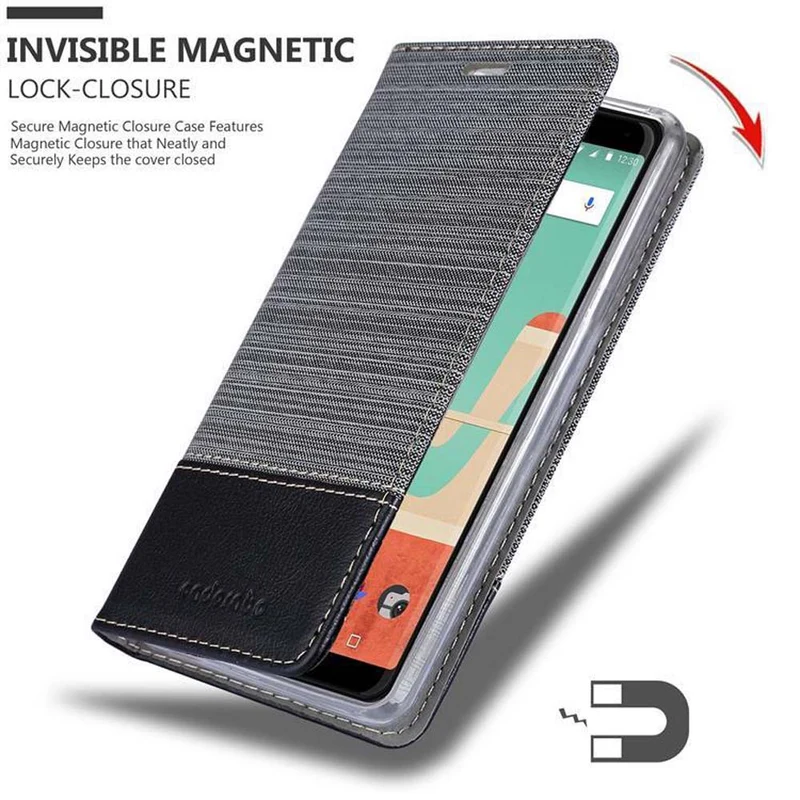 Cadorabo Hülle kompatibel mit WIKO VIEW GO Schutzhülle mit Magnetverschluss, Standfunktion und Kartenfach