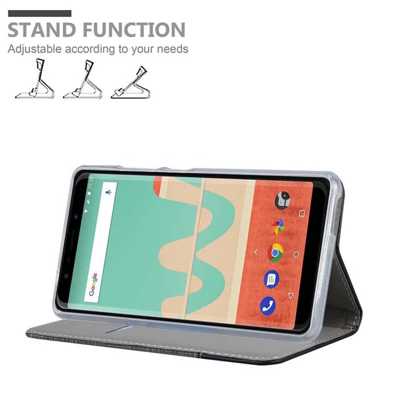 Cadorabo Hülle kompatibel mit WIKO VIEW GO Schutzhülle mit Magnetverschluss, Standfunktion und Kartenfach