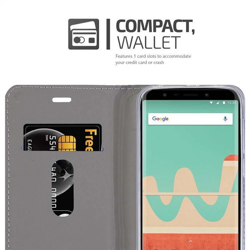 Cadorabo Hülle kompatibel mit WIKO VIEW GO Schutzhülle mit Magnetverschluss, Standfunktion und Kartenfach