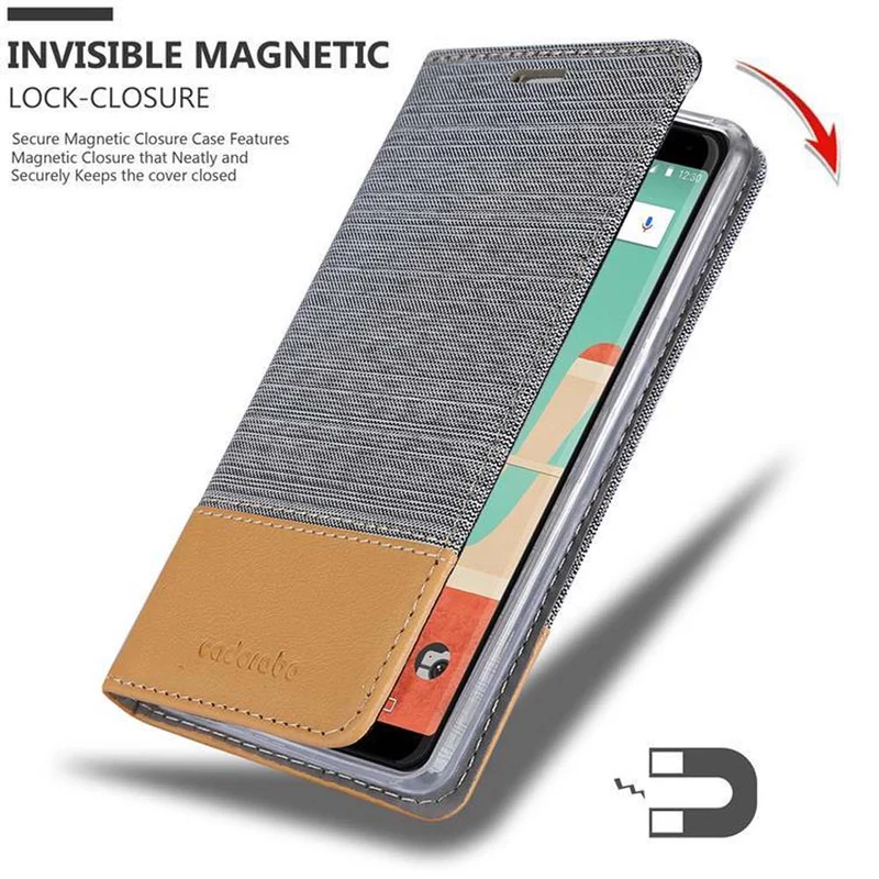 Cadorabo Hülle kompatibel mit WIKO VIEW GO Schutzhülle mit Magnetverschluss, Standfunktion und Kartenfach