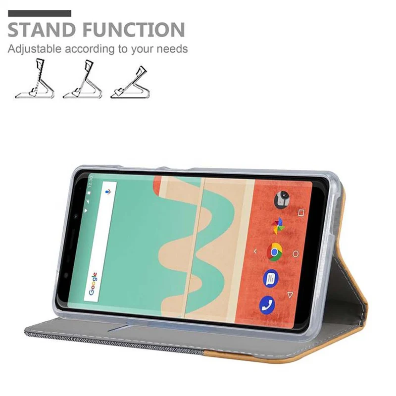 Cadorabo Hülle kompatibel mit WIKO VIEW GO Schutzhülle mit Magnetverschluss, Standfunktion und Kartenfach