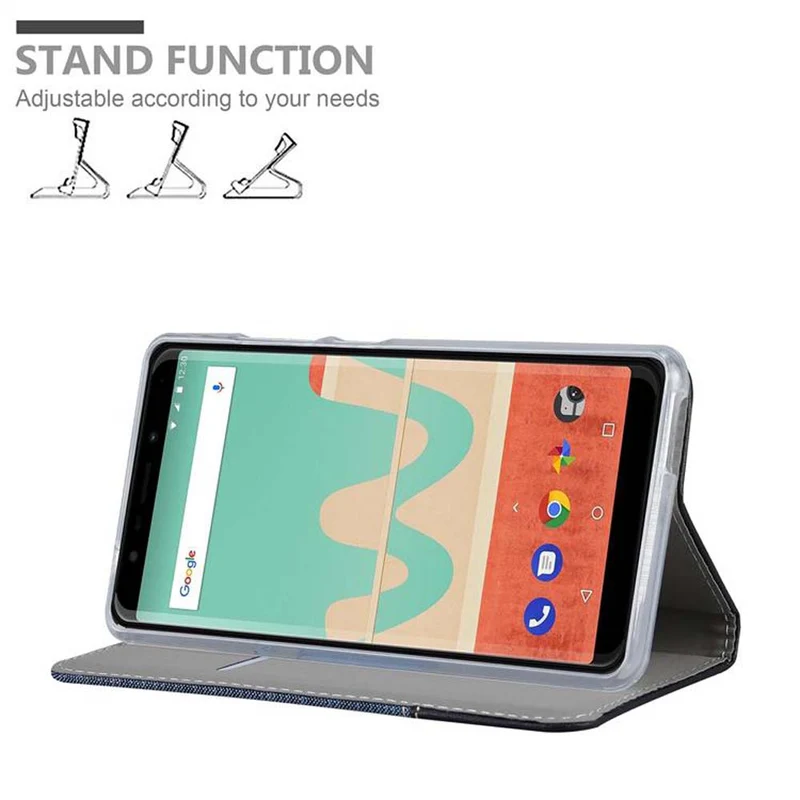 Cadorabo Hülle kompatibel mit WIKO VIEW GO Schutzhülle mit Magnetverschluss, Standfunktion und Kartenfach
