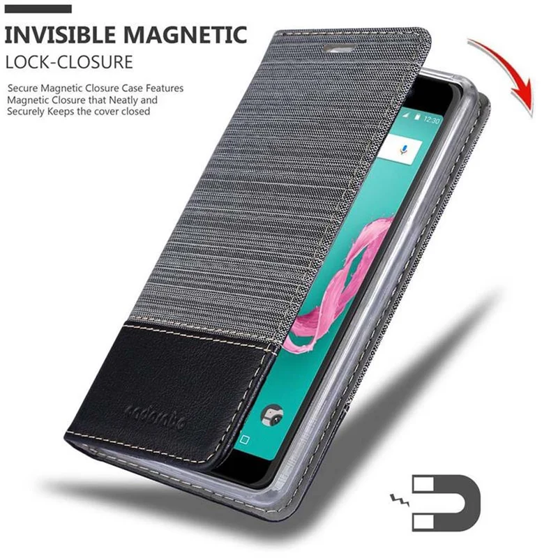 Cadorabo Hülle kompatibel mit WIKO LENNY 5 Schutzhülle mit Magnetverschluss, Standfunktion und Kartenfach