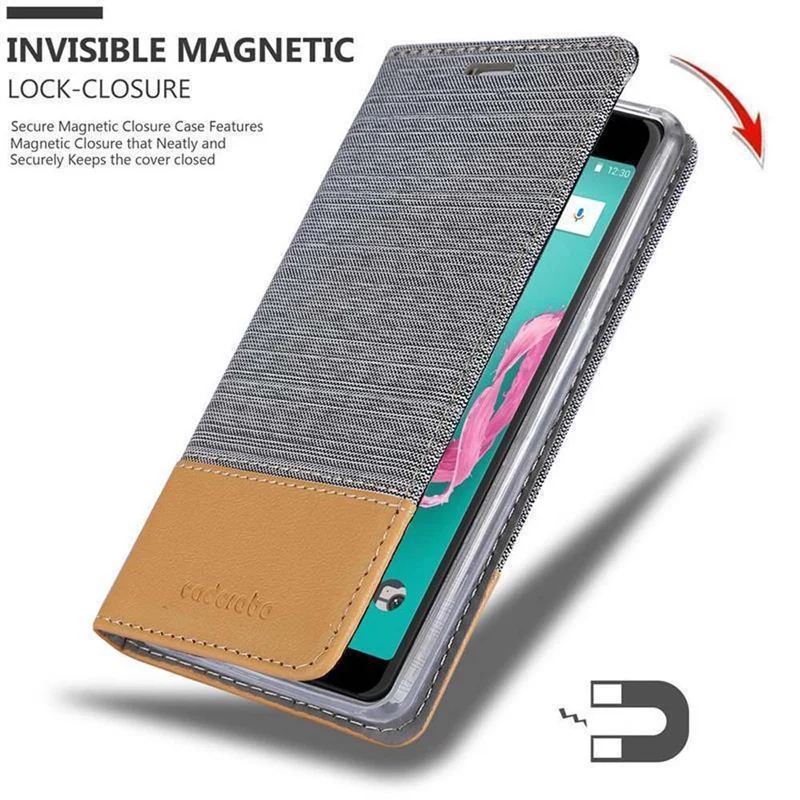 Cadorabo Hülle kompatibel mit WIKO LENNY 5 Schutzhülle mit Magnetverschluss, Standfunktion und Kartenfach
