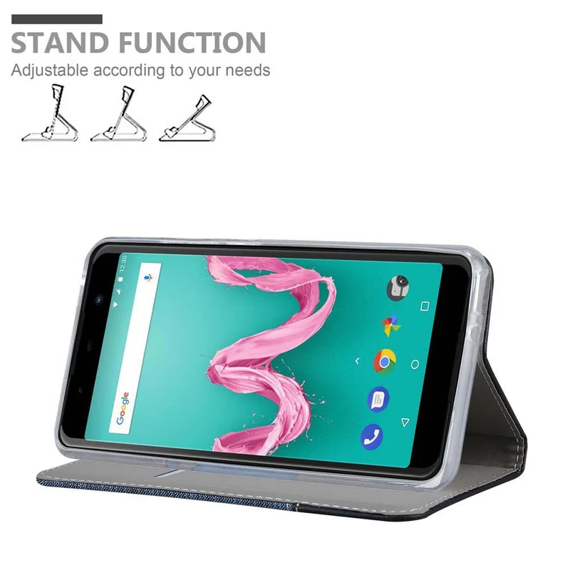 Cadorabo Hülle kompatibel mit WIKO LENNY 5 Schutzhülle mit Magnetverschluss, Standfunktion und Kartenfach