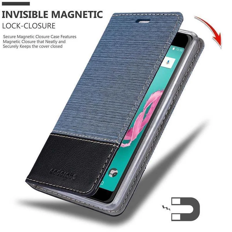 Cadorabo Hülle kompatibel mit WIKO LENNY 5 Schutzhülle mit Magnetverschluss, Standfunktion und Kartenfach