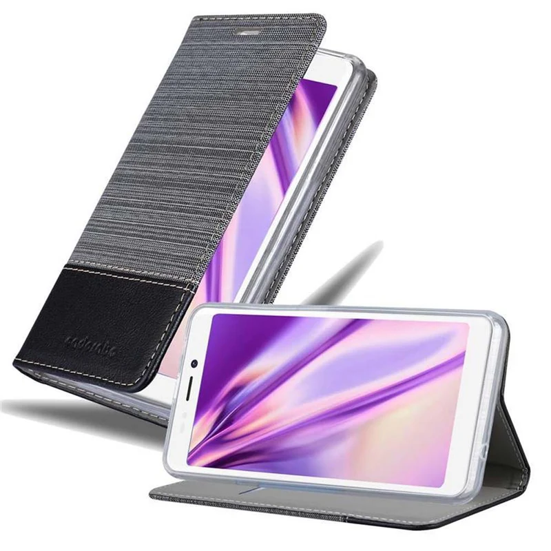 Cadorabo Hülle kompatibel mit WIKO JERRY 3 Schutzhülle mit Magnetverschluss, Standfunktion und Kartenfach