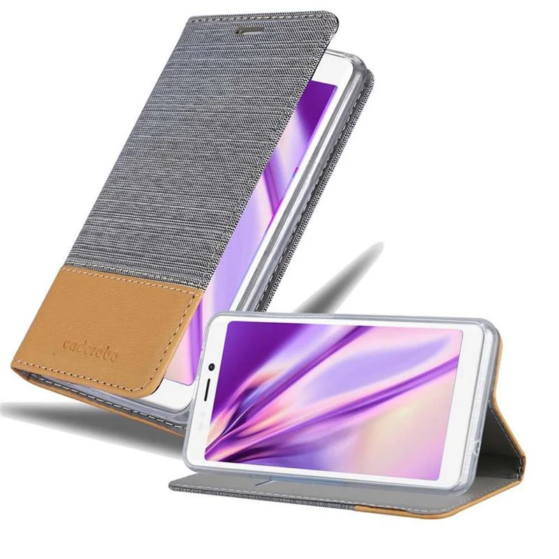 Cadorabo Hülle kompatibel mit WIKO JERRY 3 Schutzhülle mit Magnetverschluss, Standfunktion und Kartenfach