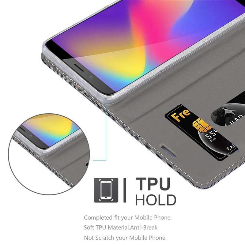Cadorabo Hülle kompatibel mit ZTE Nubia N3 Schutzhülle mit Magnetverschluss, Standfunktion und Kartenfach