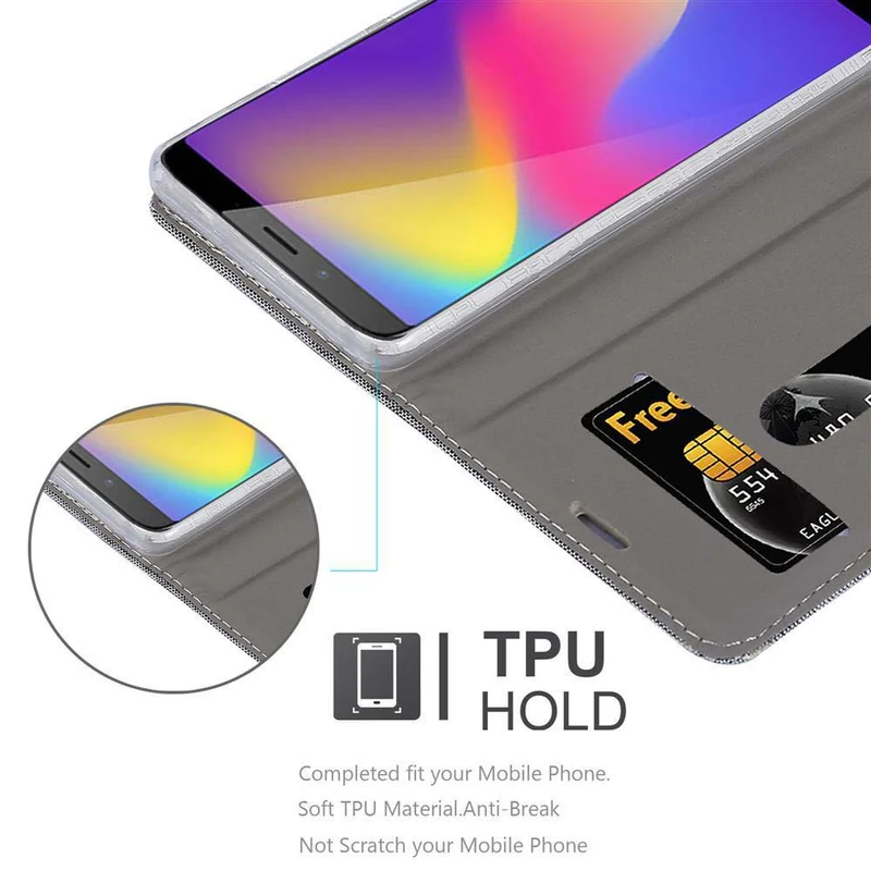 Cadorabo Hülle kompatibel mit ZTE Nubia N3 Schutzhülle mit Magnetverschluss, Standfunktion und Kartenfach
