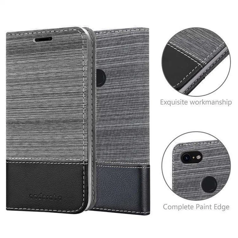 Cadorabo Hülle kompatibel mit Google PIXEL 3 Schutzhülle mit Magnetverschluss, Standfunktion und Kartenfach