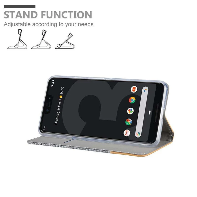 Cadorabo Hülle kompatibel mit Google PIXEL 3 Schutzhülle mit Magnetverschluss, Standfunktion und Kartenfach