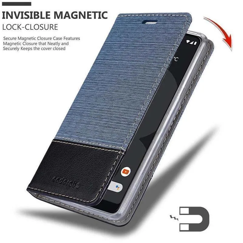 Cadorabo Hülle kompatibel mit Google PIXEL 3 Schutzhülle mit Magnetverschluss, Standfunktion und Kartenfach