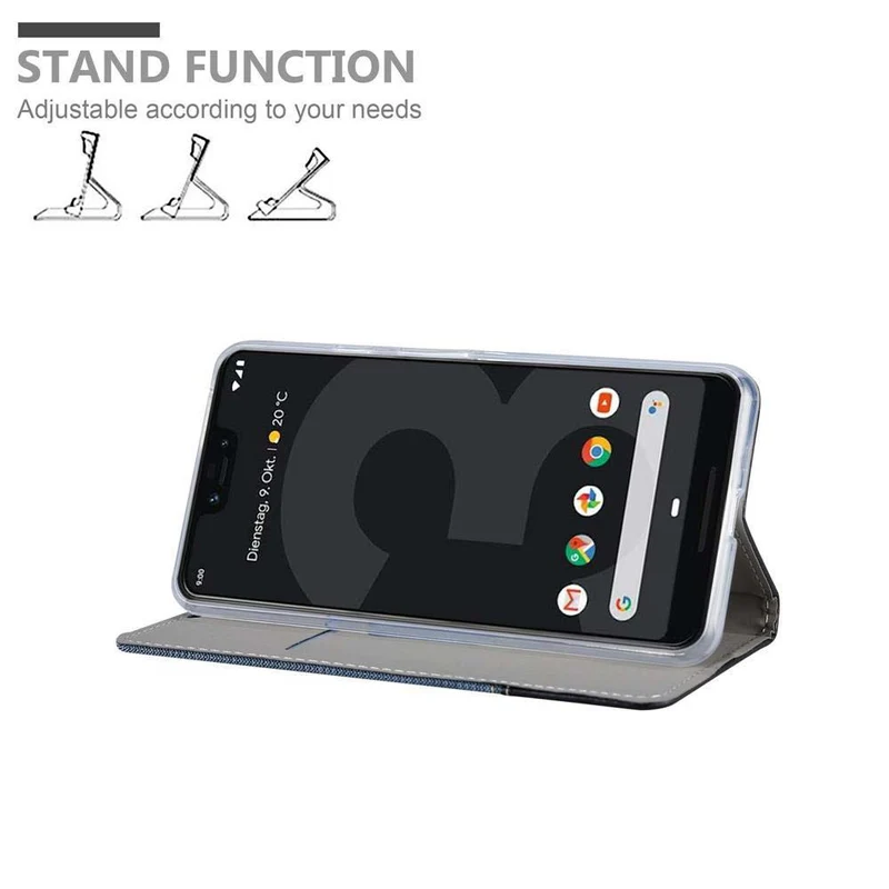 Cadorabo Hülle kompatibel mit Google PIXEL 3 Schutzhülle mit Magnetverschluss, Standfunktion und Kartenfach
