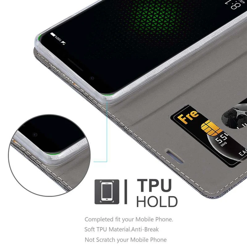 Cadorabo Hülle kompatibel mit Xiaomi BLACK SHARK Schutzhülle mit Magnetverschluss, Standfunktion und Kartenfach