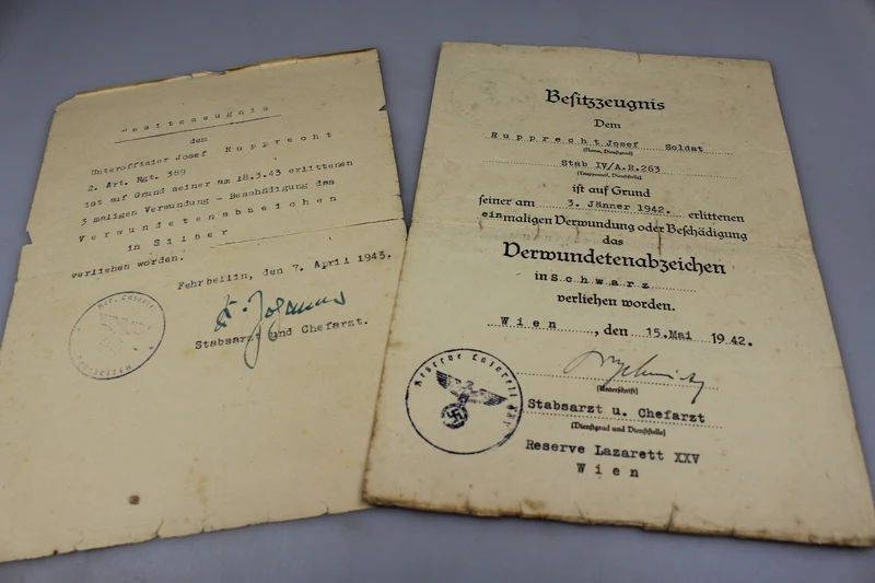 Paarbescheinigungen für Verletzungen XNUMX. und XNUMX. Klasse