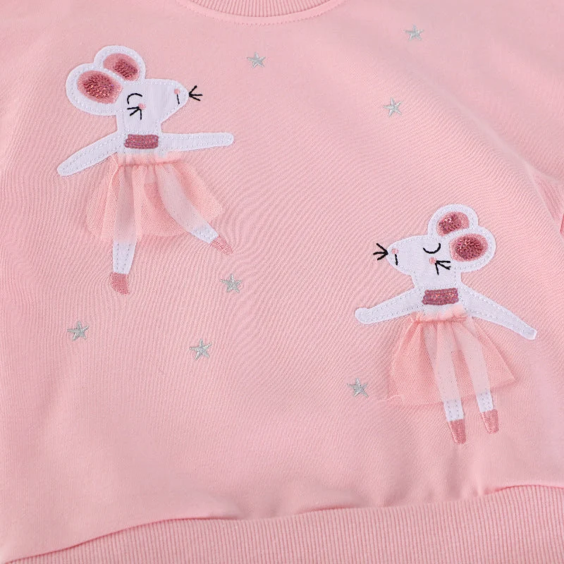 Mädchen Sweatshirt mit Tüllrock und niedlicher Tierstickerei Drune